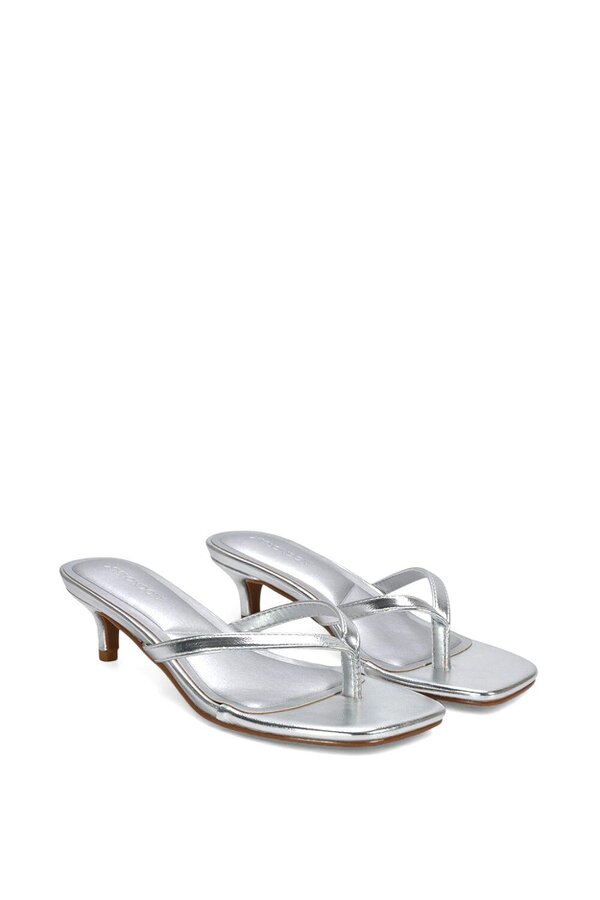 XY LONDON Slip On Flip Flop Kitten Heel Mule Heeled Sandals