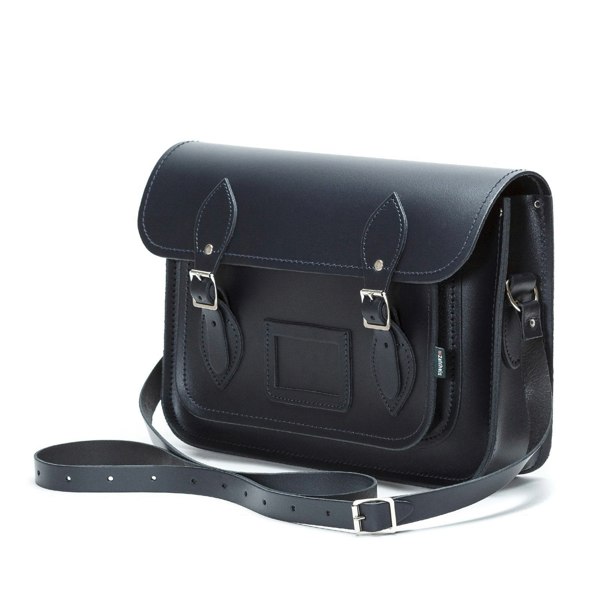 Navy Leather Satchel - Satchel - Zatchels