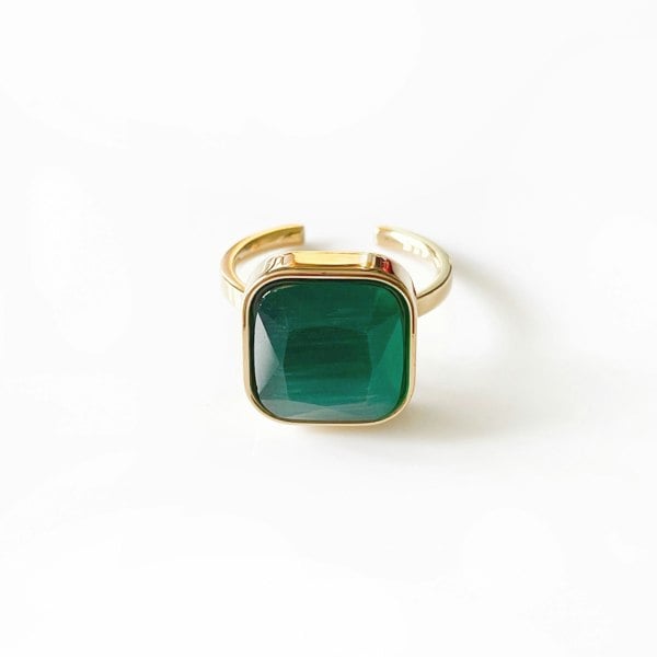 Luxe Tones Hestia Luxe 18ct Gold Plated Emerald Ring