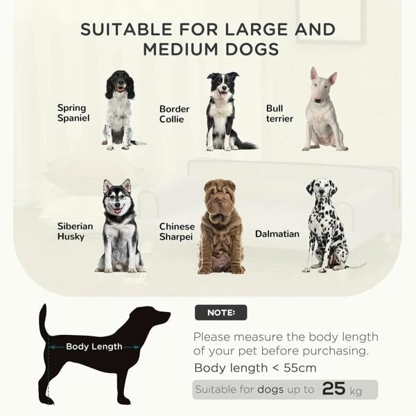 Grey dog sofa with armrests and cushioned base