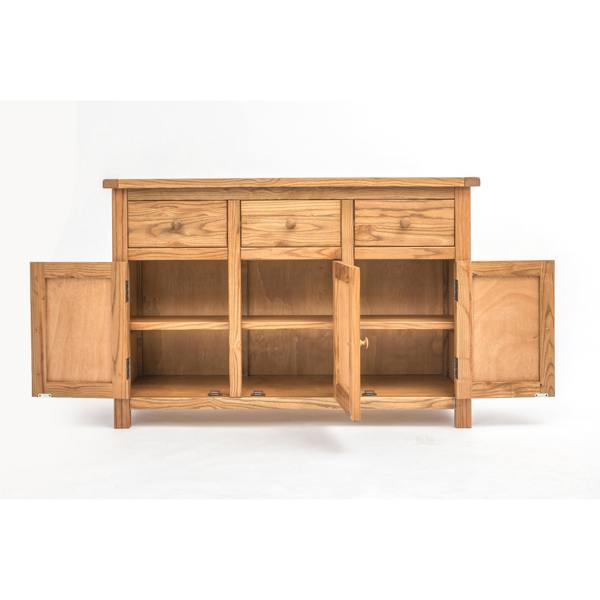 Cabinet Bits Trivento Light Wood 3 Drawer 3 Door Sideboard Wood Knob