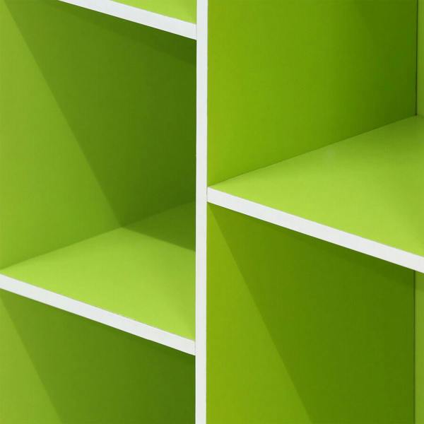 WALPLUS Luder 5-Cube Reversible Open Shelf, White/Green | Elegant Interior Wall Decoration