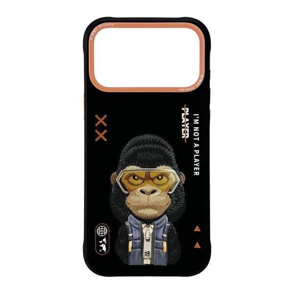 Nimmy Friends Nimmy Cool & Cute 2.0 Gorilla Case with MagSafe for iPhone 17 Pro Max 6.9" Black Orange - N-KMLL-IP17-PRO-MAX-016