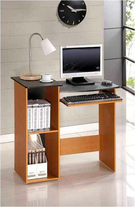 WALPLUS BK Econ Multipurpose Computer Writing Desk, Light Cherry/Black | Modern Desk Designed for Contemporary Interiors | 99914R1LC