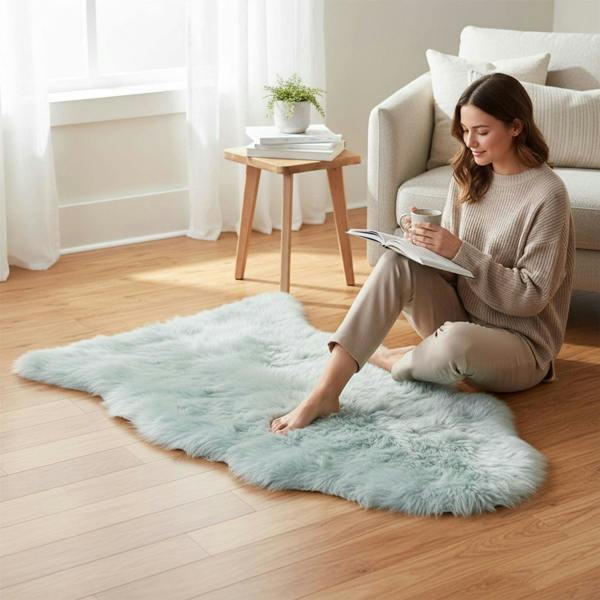 Infinity Leather Genuine Sheepskin Natural Silky Soft Fluffy Real Wool Rug