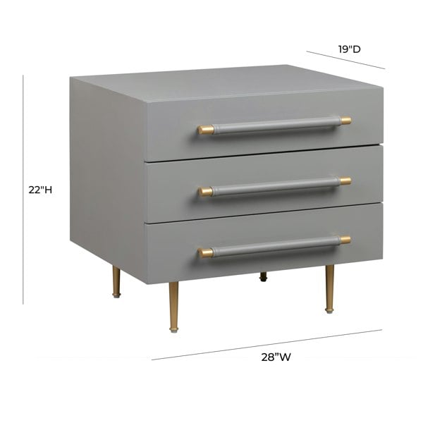 Furniture Edit Trident Grey Nightstand Bedside Table