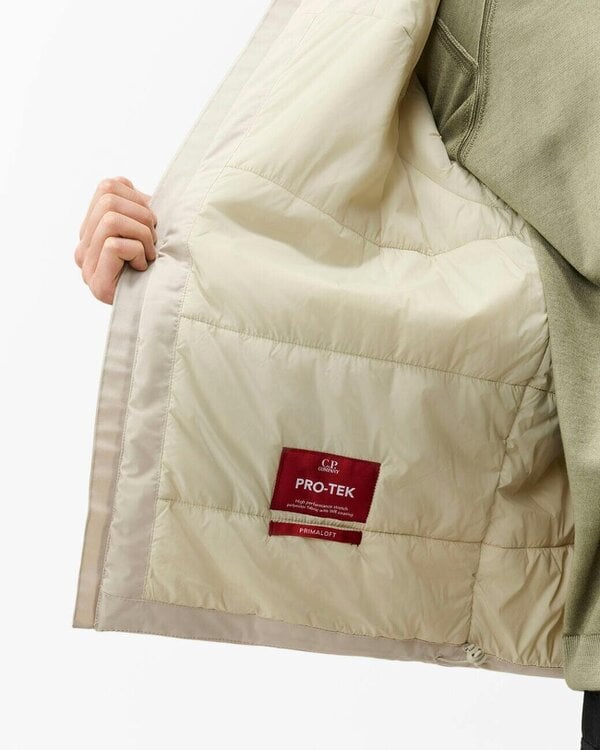 C.P. Company Pro-Tek Primaloft® Silver Hooded Mens Jacket - Silver Birch 120