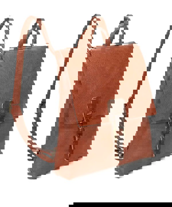 Kitise Retro Style Buckle Closure Faux Leather Backpack