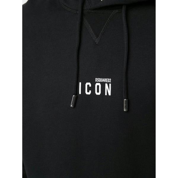 Dsquared Small Icon Print Hoodie   in  Black