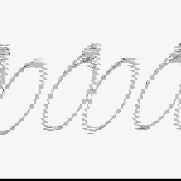 T. H. Baker 9ct White Gold 0.33ct Diamond Square Cluster Bridal Set TH011701R