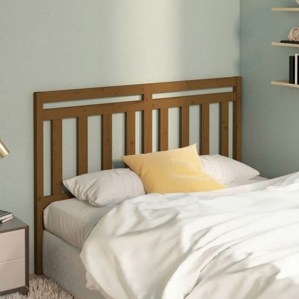 Berkfield Bed Headboard Honey Brown 126x4x100 cm Solid Wood Pine