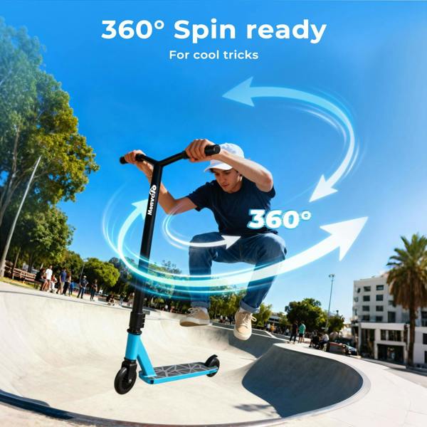 Monvelo Stunt Scooter for 8+ Kids Adult 360° Freestyle Trick Scooter Max 100kg