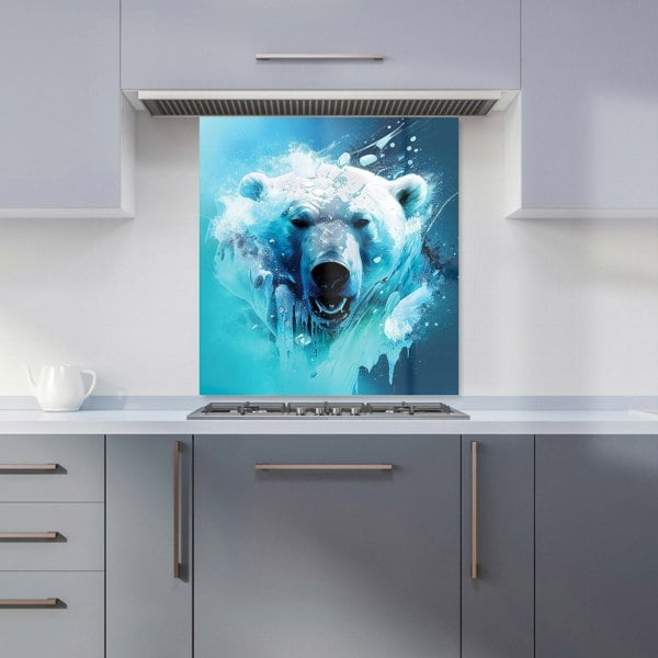 Warren Reed - Designer Polar Bear Face Splashart Kitchen Splashback