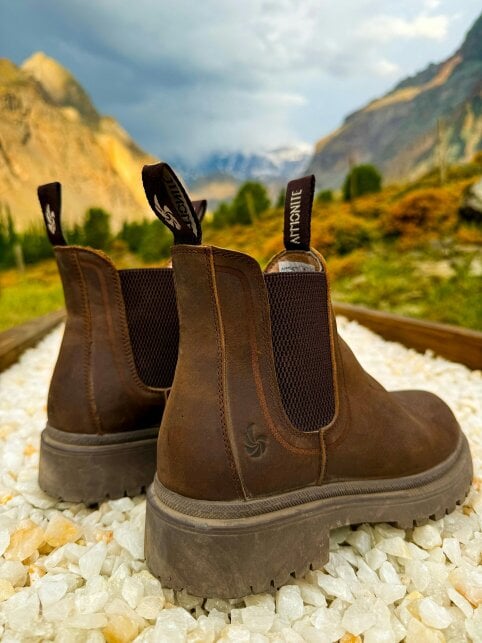 AMMONITE Women's Water-Resistant Chelsea Boots | Charmouth Brown