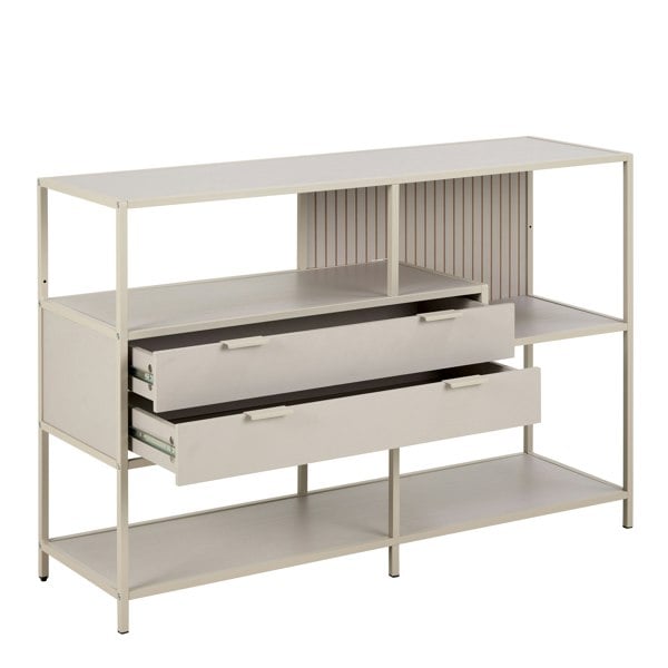 Furniture To Go Seaford Grey Storage Unit with 2 Drawers and 3 Shelves