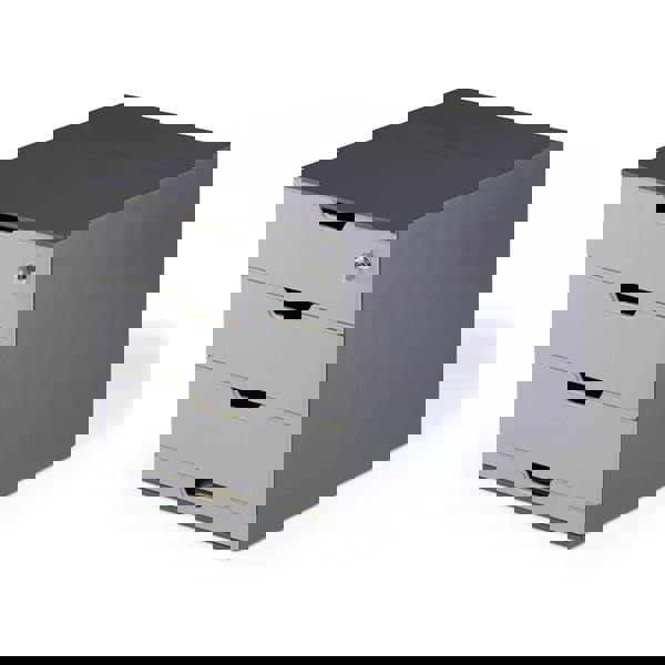 Durable COFFEE POINT Modular 4 Drawer Organiser Lockable Storage Box | Grey