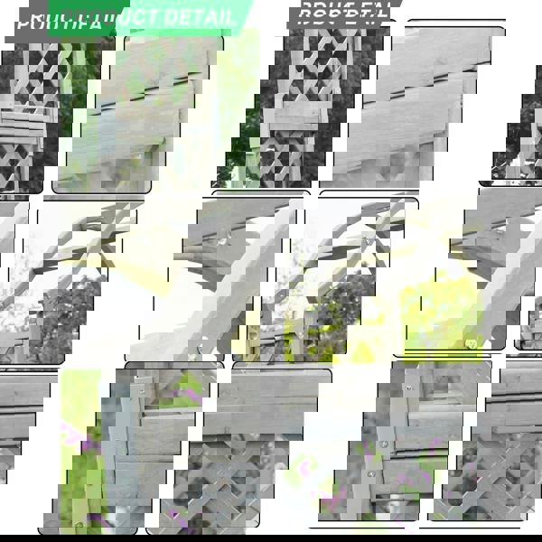 Gr8 Garden Garden Arch Wooden Pergola Feature Trellis Rose Climbing Plant Grey Wood Archway