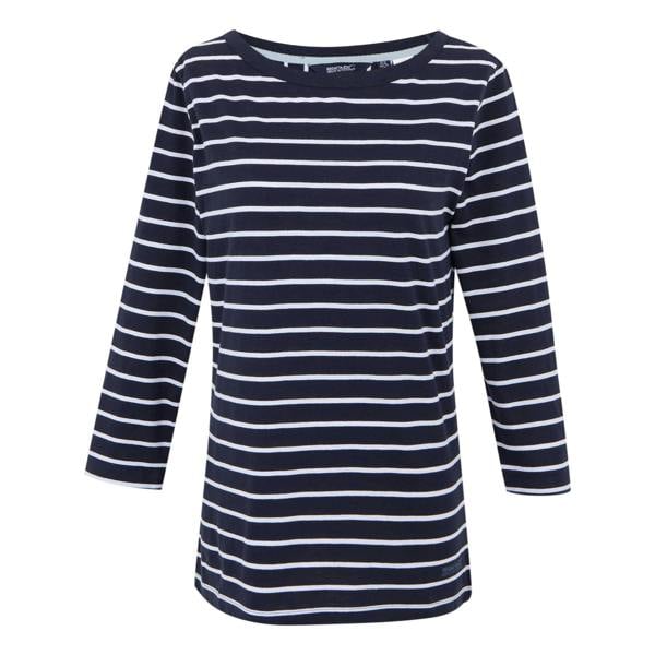 Regatta Womens/Ladies Baylette II Striped T-Shirt - Navy/White - 