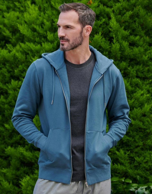 Men's Organic Cotton Zip-up Hoodie – Petrol - British Boxers