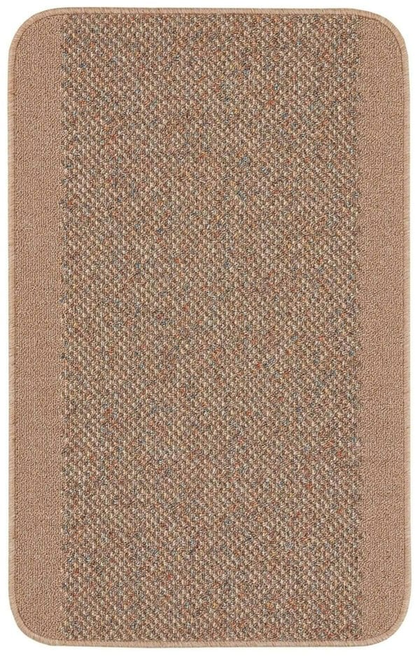 Machine Washable Designer Mats | Bordered Beige | The Rugs