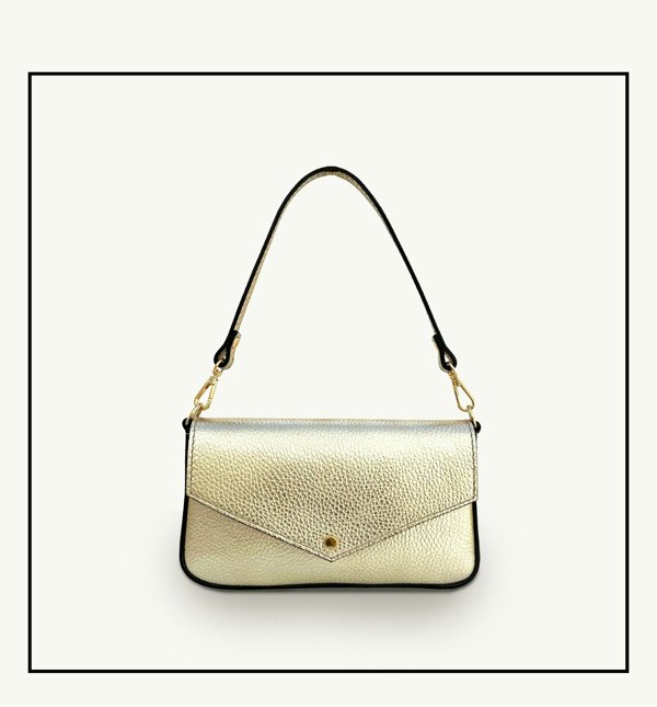 Apatchy London The Munro Leather Shoulder Bag - Gold