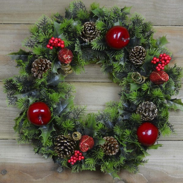 Samuel Alexander Premier 45cm Indoor / Outdoor Christmas Wreath Decoration - Red & Green