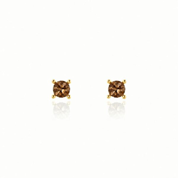 Cachet London Laine 6mm Topaz Gold Earrings