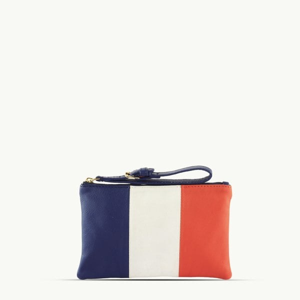 Assots London 'FRENCH' Country Flag Designer Leather Wristlet