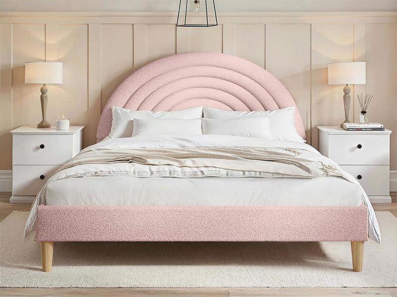 Flair Ava Pink Boucle Double Bed