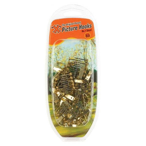 X Picture Hooks No 1 Brass Plated 50pk - One Colour - 