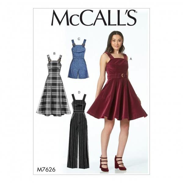 McCalls 7626 Paper Sewing Pattern – Women's Dress, Belt & Jumpsuit, Intermediate