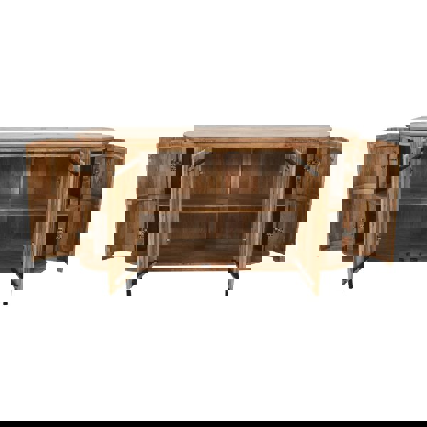 IH Design Niles Solid Wood Sideboard With Metal Legs