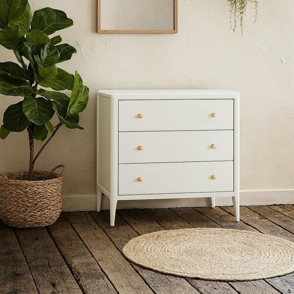 Wyld Haus Itacare White Wood Grain 3 Drawer Chest