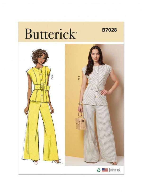 Butterick Sewing Pattern 7028, Tops, Trousers for Women, H5 (6-8-10-12-14) - Intermediate