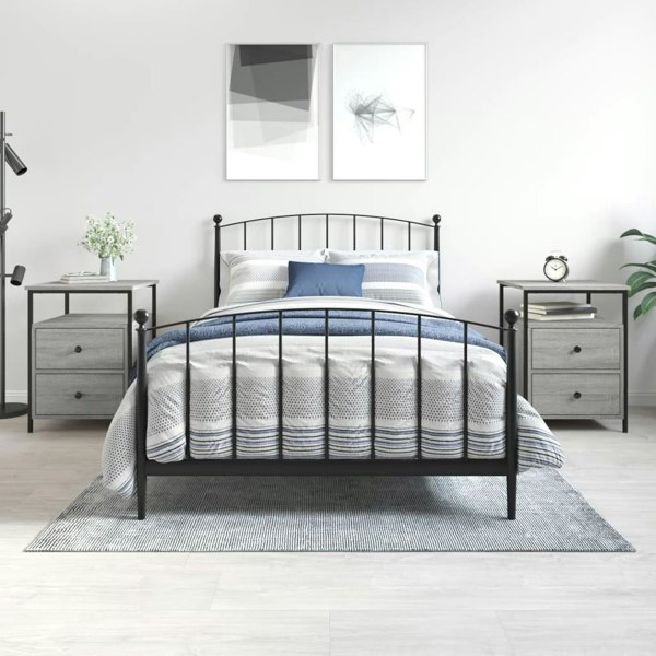 Berkfield Bedside Cabinets 2 pcs Grey Sonoma 44x45x60 cm Engineered Wood