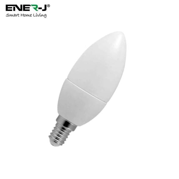 ENER-J Pack of 10 C37 E14 LED Candle Bulbs, 4W (40W Equivalent), Day White 320lm, Non-Dimmable Small Edison Screw Lamps