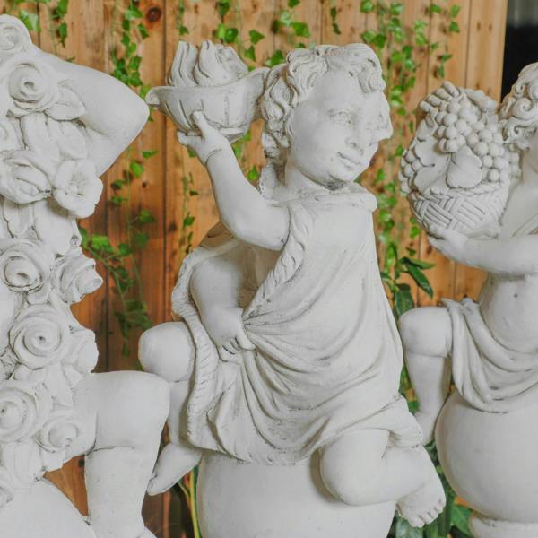 White Four Seasons Cherub Statues 