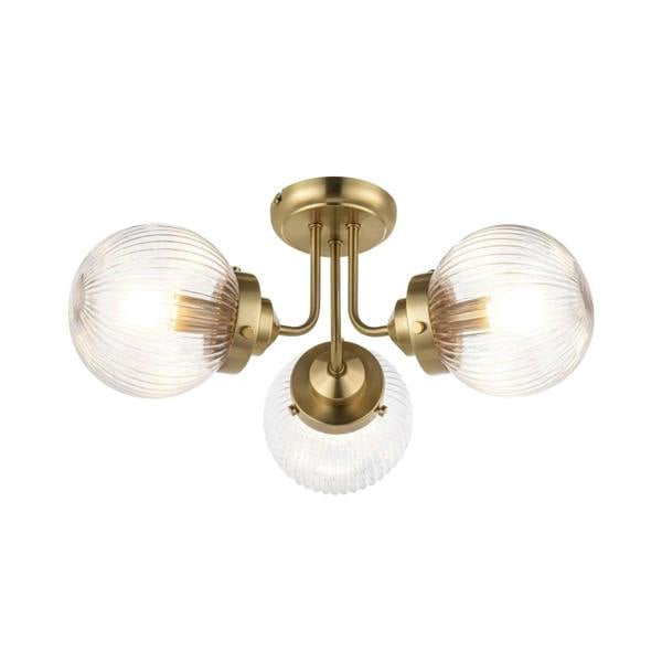 COSYLYTE Finley 3A Bathroom Ribbed Glass Ceiling Light