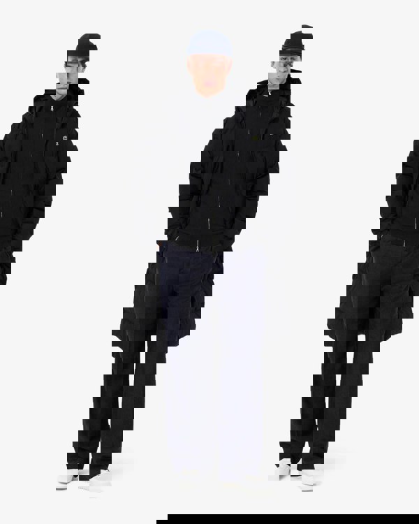 Lacoste High Neck Zipped Cotton Mens Sweater - Black 031 - CHO - Designer Mens Sweatshirts