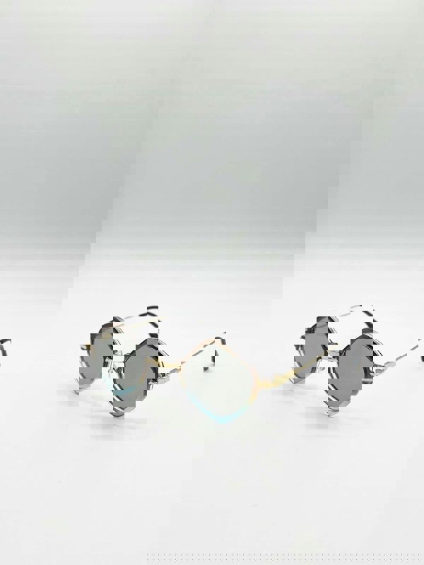 SVNX Diamond Shape Sunglasses in Brown Blue