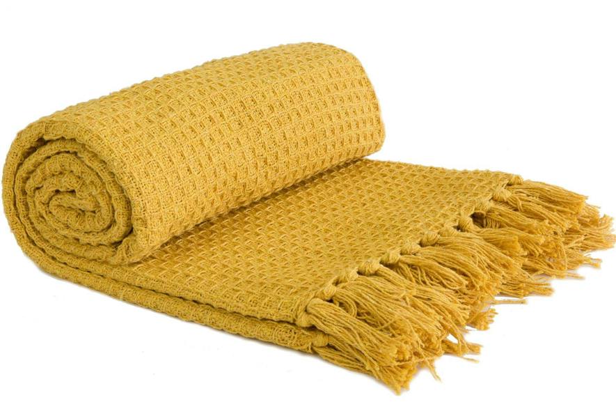 Honeycomb Throw 90x100" Ochre