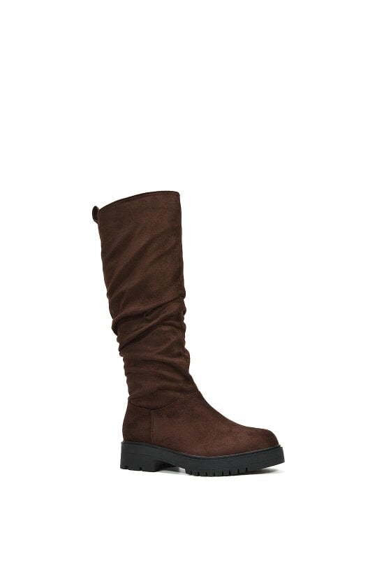 XY LONDON Chunky Sole Slouchy Knee High Boots