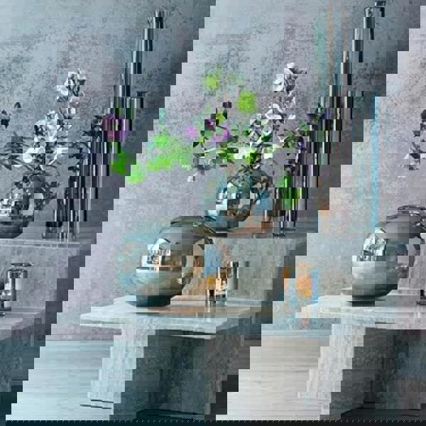 LSA Epoque Tealight Holder Height 8.5cm Ambre/Lustre Brown