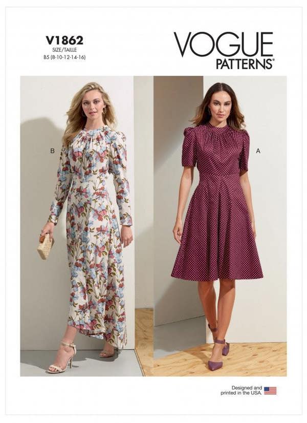 Vogue Sewing Pattern 1862, Dresses for Women, B5 (8-10-12-14-16) - Intermediate