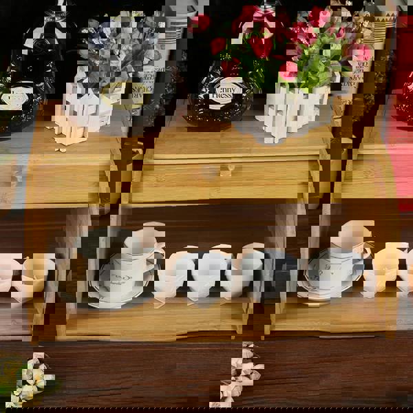 Living and Home Wooden Roll Top Bread Bin Box Food Storage Box