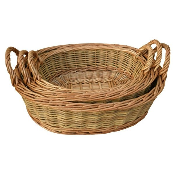 Oval with Handles Willow Trays