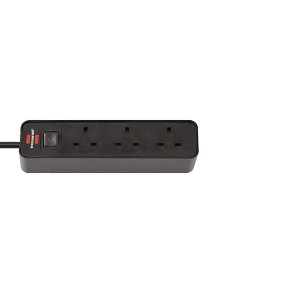 Brennenstuhl Ecolor Extension Lead 3 Gang Extension Lead - 1.5 Metre Heavy Duty Cable - Engineered  in Germany - Black