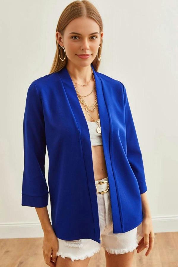 Hoxton Gal Satin Shawl-Collar Blazer