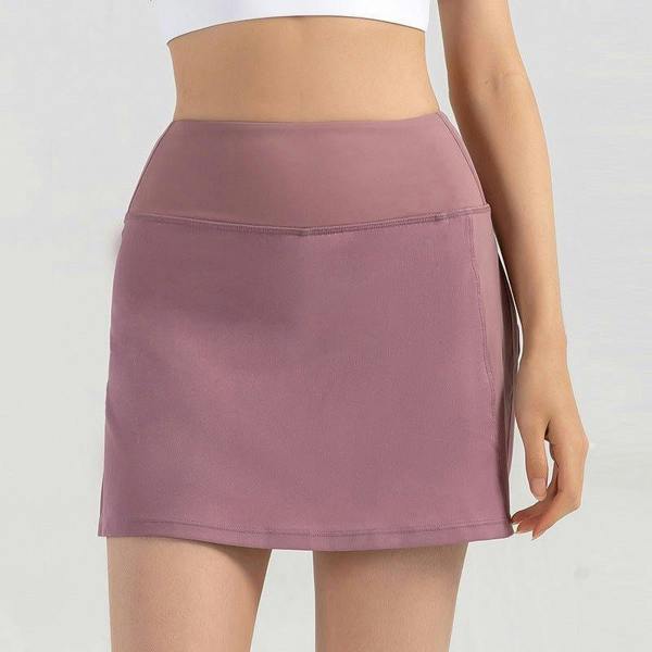 Anniou Women's Split Tennis Skirt - purple