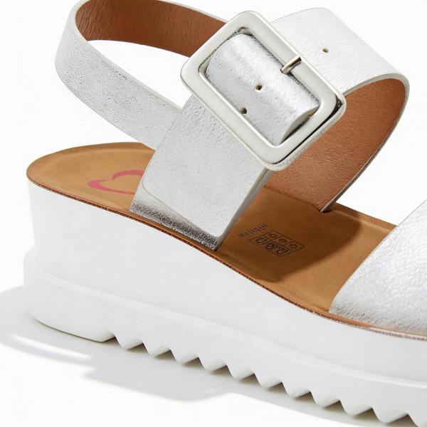 Heavenly Feet Heavenly Feet PISTACHIO Womens Ankle Strap Sandals Silver